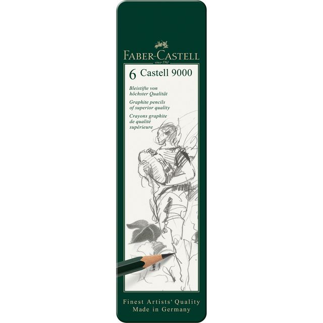 Faber Castell - Bleistift Faber-Castell 9000 6 Härtegrade in Dose