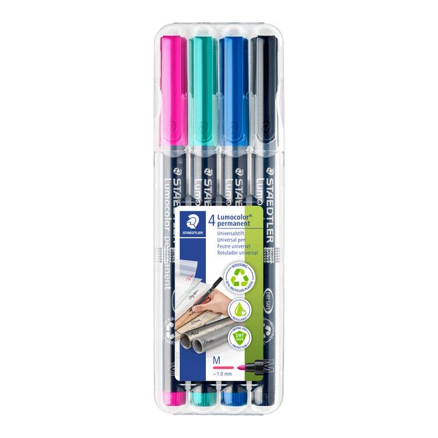 Staedtler - Feutre Lumocolor 317 permanent M lot de 4 couleurs
