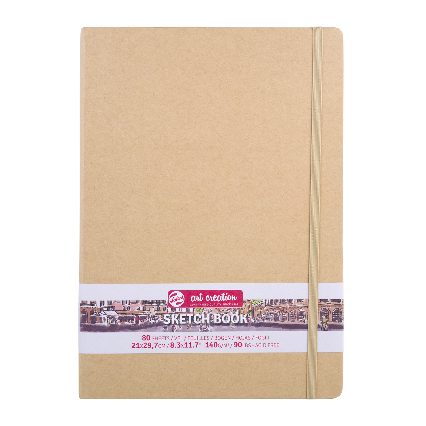Talens Art Creation - Carnet de croquis Art Creation 80 feuilles blanches 140gr 210x300mm kraft | 5 pièces