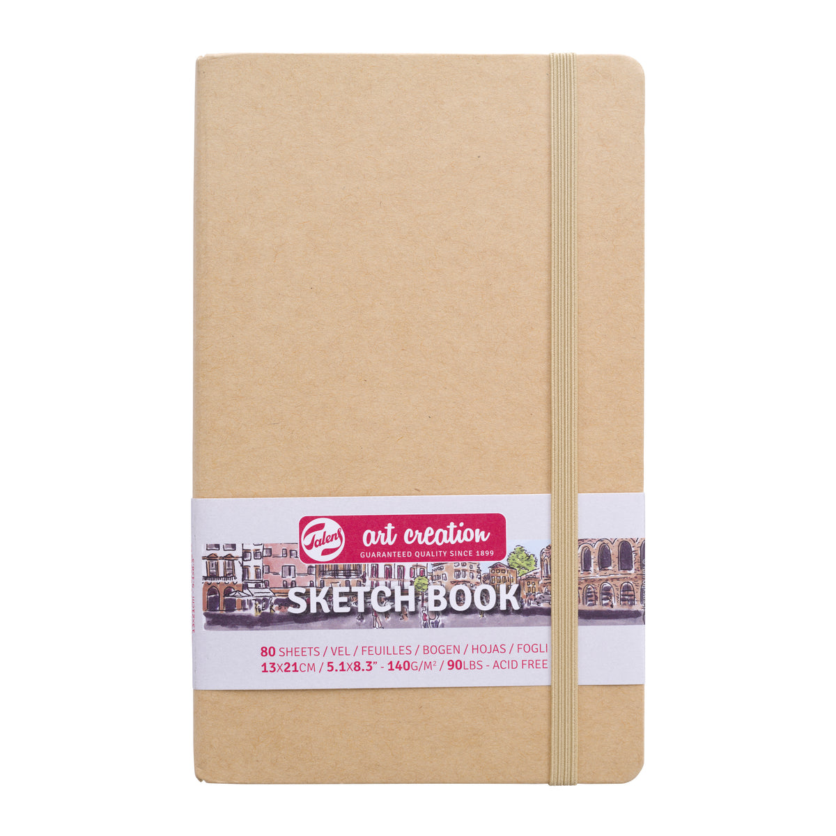 Talens Art Creation - Carnet de croquis Art Creation 80 feuilles blanches 140gr 130x210mm kraft | 5 pièces