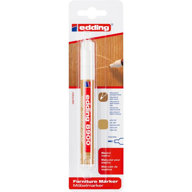 Edding - Viltstift 8900 meubel rond 1.5-2mm eikenht | 5 stuks