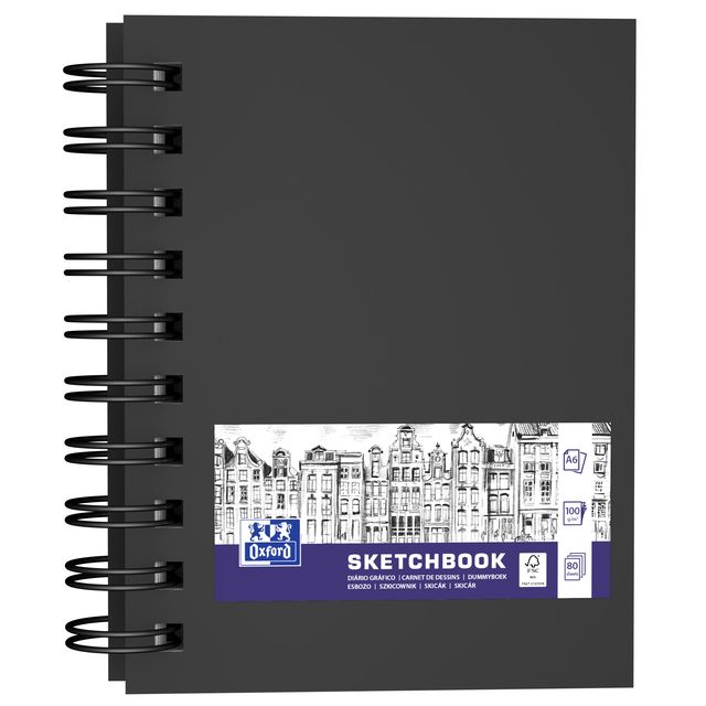 Oxford - Schetsboek a6 80 vel spiraal | 5 stuks