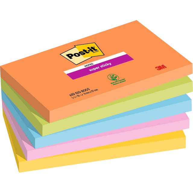 Post-it - Memoblok 655 super sticky 76x127mm boost | 12 stuks