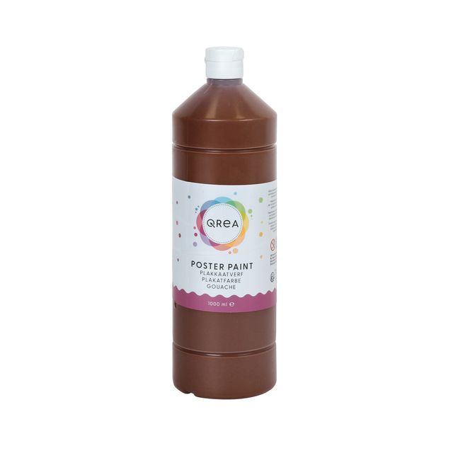 Qrea - Peinture pour affiches marron foncé 1000ml | 6 pièces