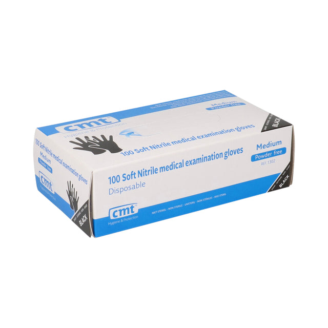 CMT - Handschoen M soft nitril zwart 100 stuks