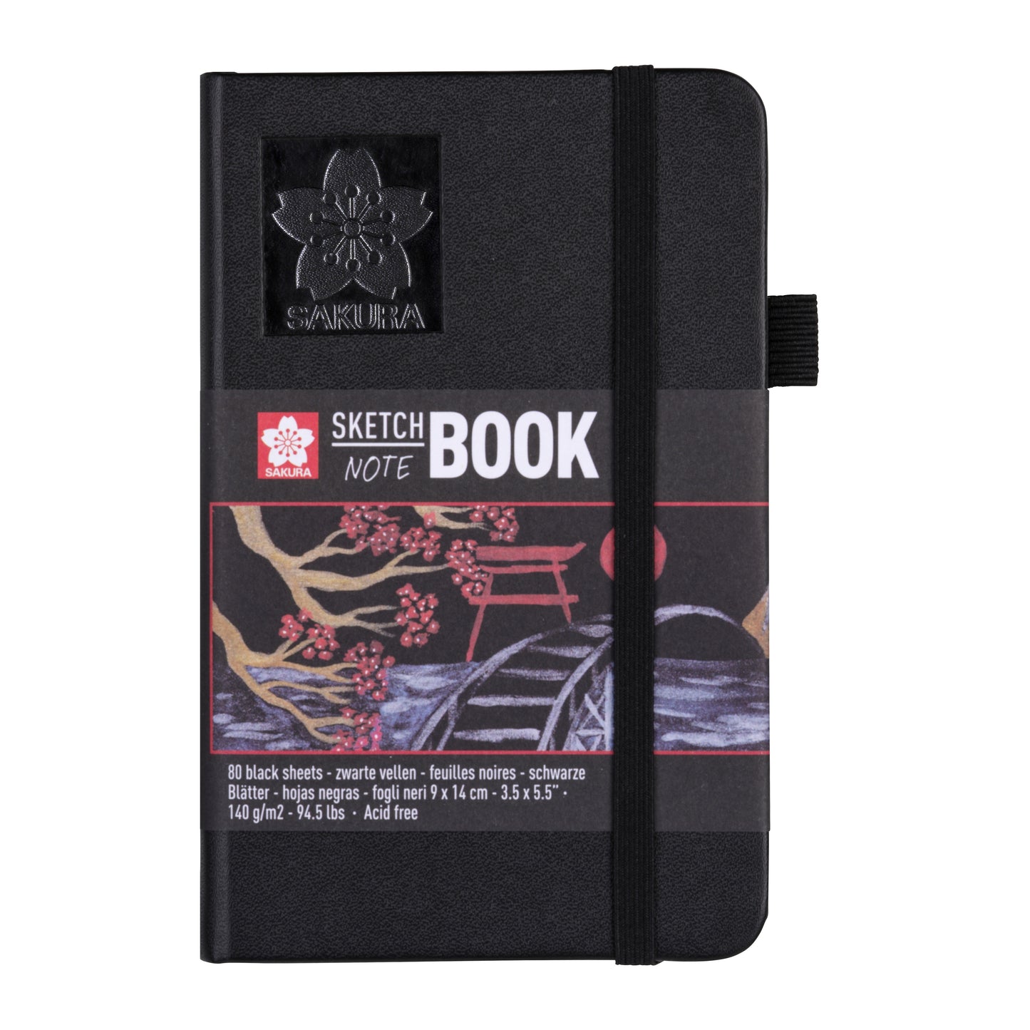 Sakura - Skizzenbuch 80 schwarze Blätter 140gr 90x140mm schwarz