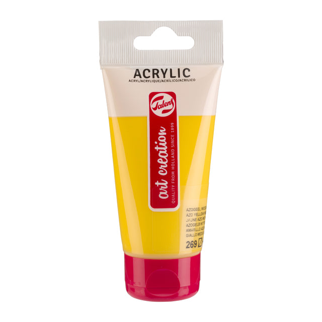 Talens Art Creation – Acrylfarbe Art Creation 269 Azogelb, mittlere Tube mit 75 ml | 3 Stück