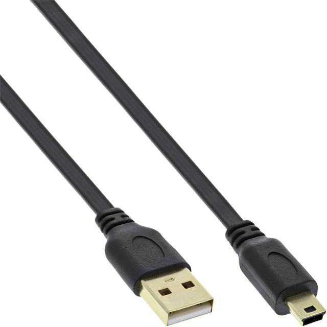 InLine - Cable InlLne USB-A Mini-B 2.0 Flachkabel 2 Meter schwarz