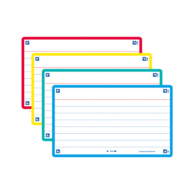 Oxford - Flashcard 2.0 75x125mm 80 vel 250gr lijn assorti