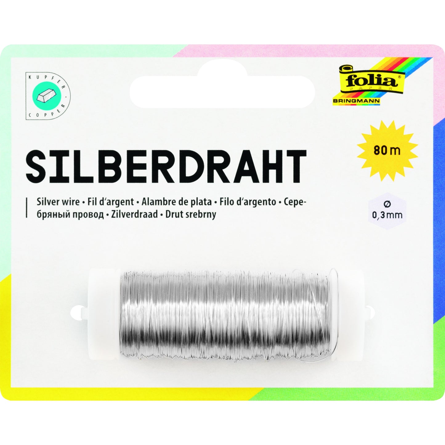 Folia-Papier – Silberdraht Folia 0,3 mm x 80 m