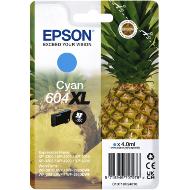 Epson - Cartouche d'encre 604XL T10H24 bleu | 10 pièces