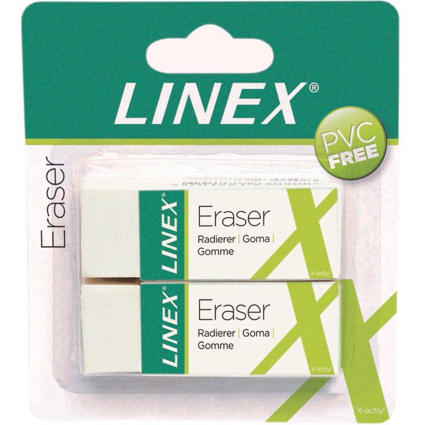 Linex - gomme blanche, blister de 2 pièces