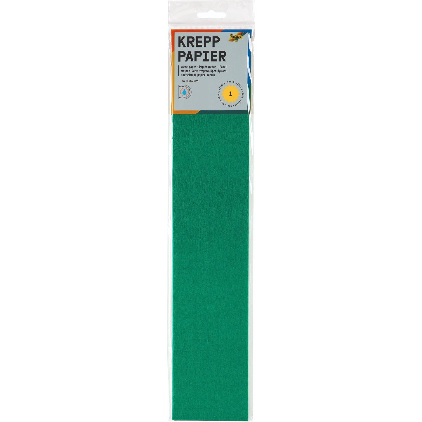 Folia Paper - Papier crépon Folia 250x50cm nr141 vert mousse | 10 pièces