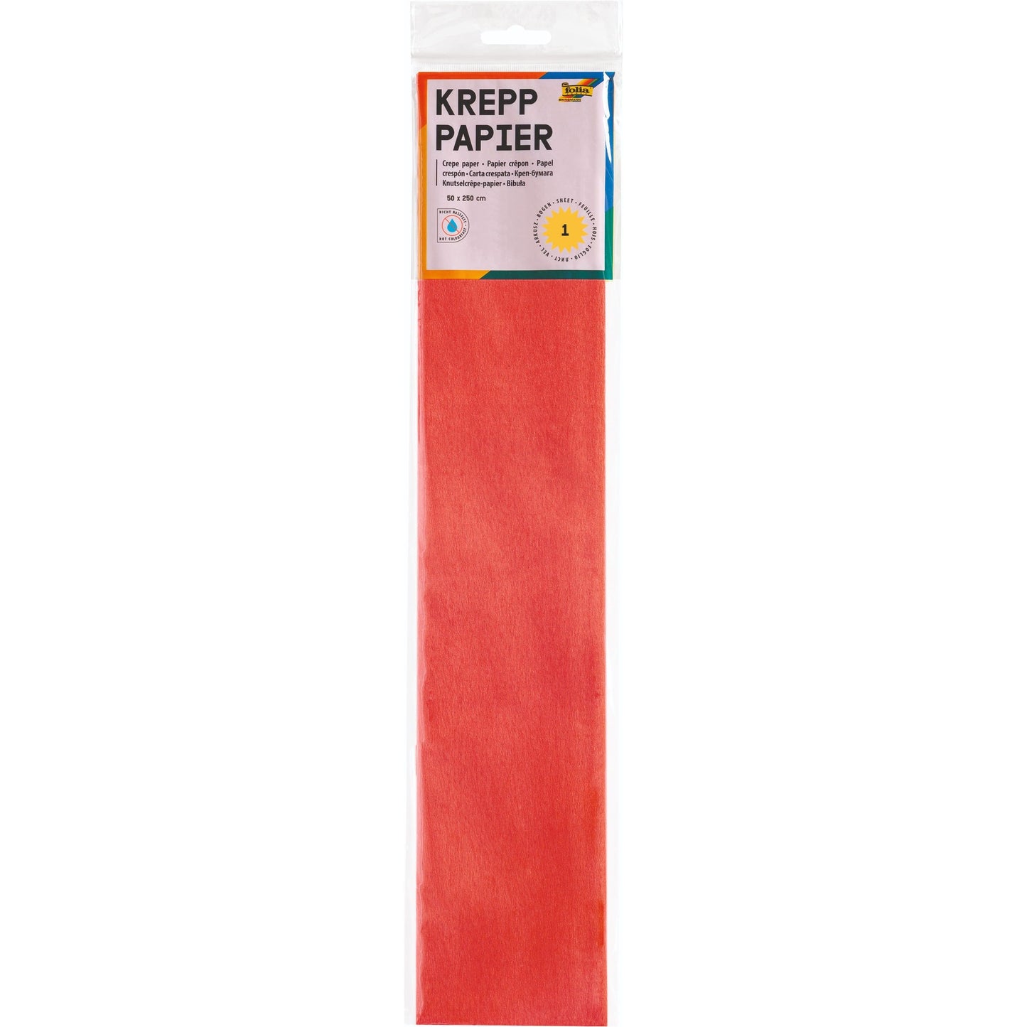 Folia - Papier crépon 250x50cm n°134 rouge vif