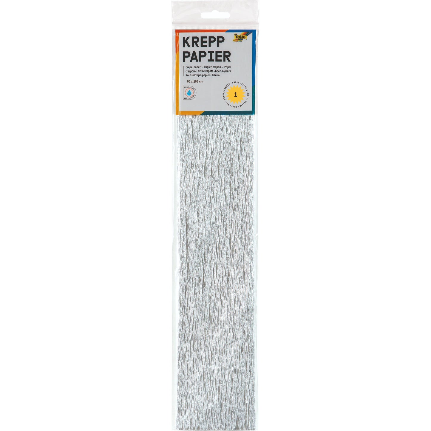 Folia Paper - Crepepapier folia 50x250cm 10vel 9126 zilver