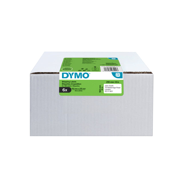 Dymo - Etiket LabelWriter 5XL verzendlabel 102x210mm 6 rollen á 140 stuks wit