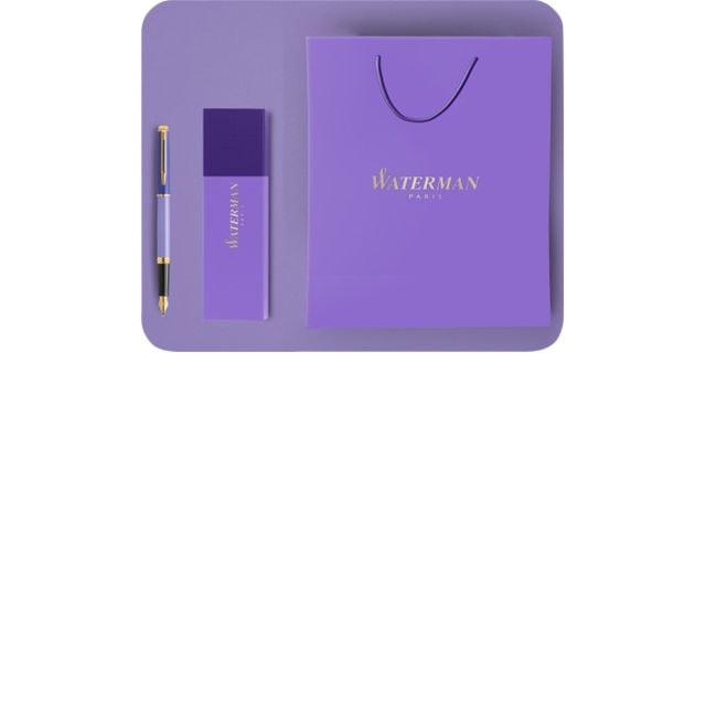 Waterman - Geschenktüte und -hülle lila und blau | Karton mit 10 Beuteln x 2 Stück | 10 Stück