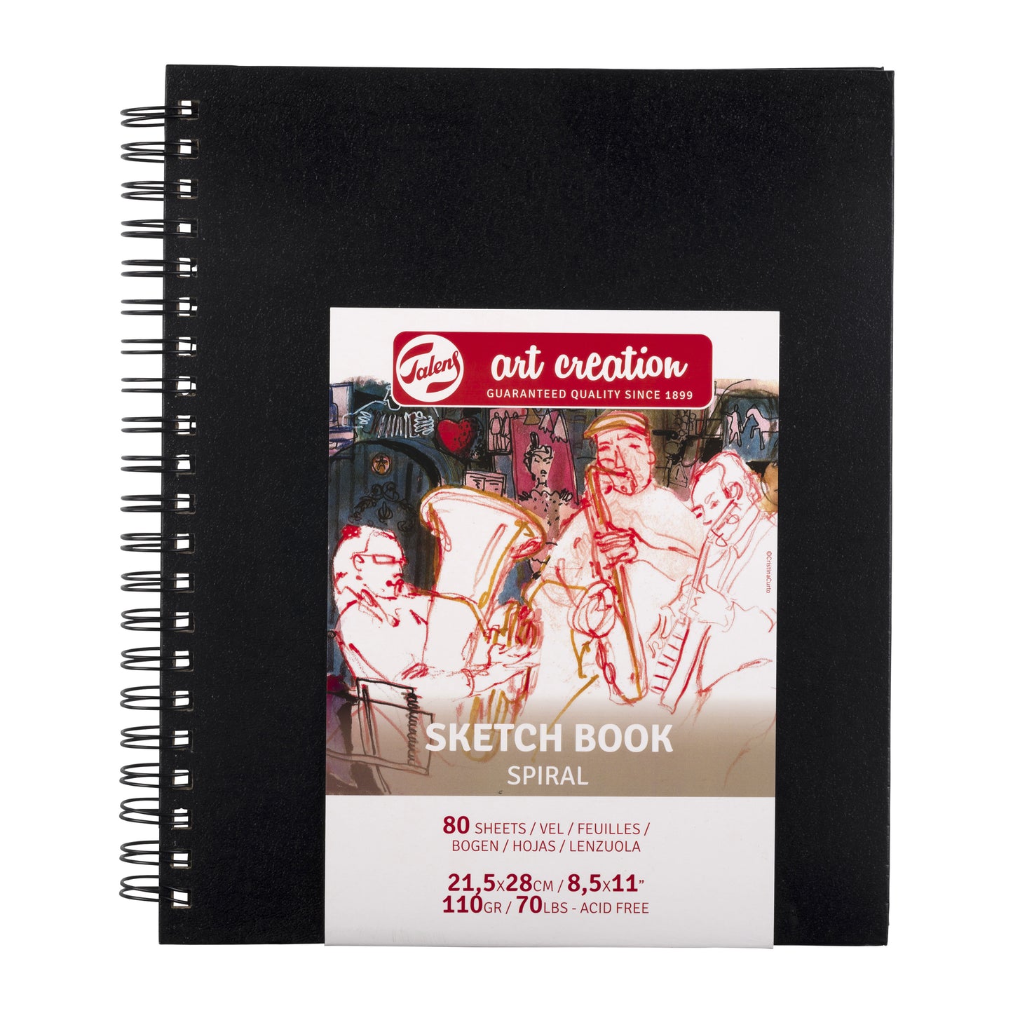 Talens Art Creation - Carnet de croquis Art Creation 80 feuilles blanches 110gr 210x280mm spirale noire