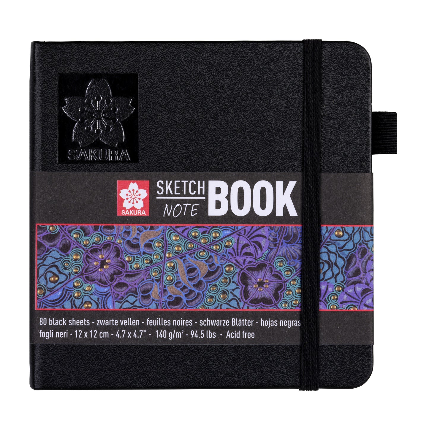 Sakura - Schetsboek 80 zwarte vellen 120x120mm zwart