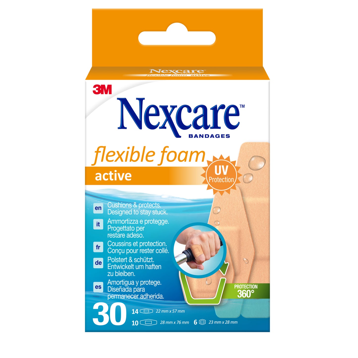 Nexcare - Wondpleister active flex foam 30st ass | 12 stuks