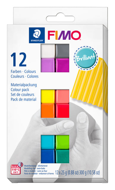 Fimo Staedtler - Argile Fimo soft color pack de 12 couleurs brillantes