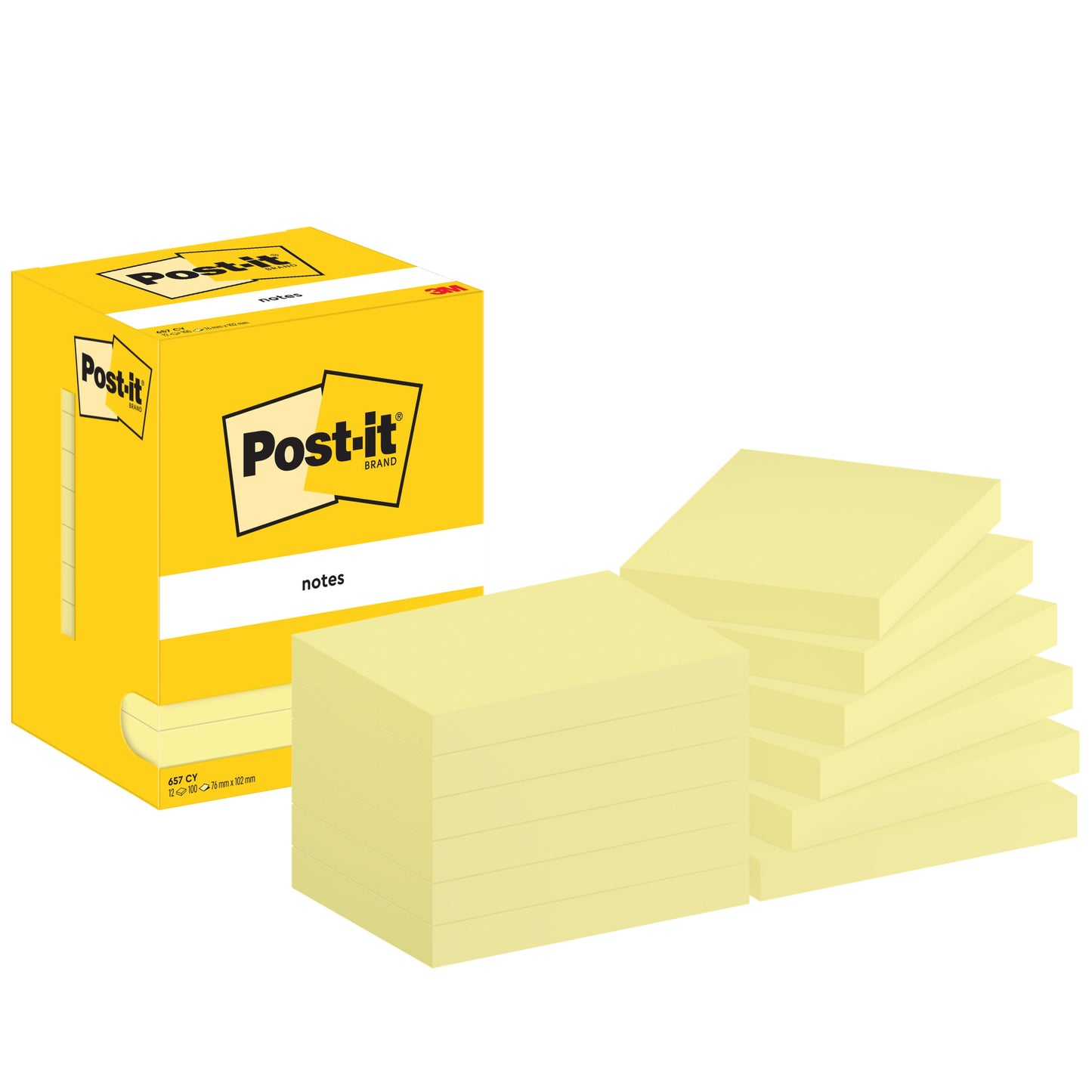 Post-it - Bloc-notes 657 76x102mm jaune | 8 pièces