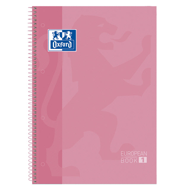 Oxford - Notitieboek Classic peanbook A4+ 4-gaats lijn 80vel roze | 10 stuks