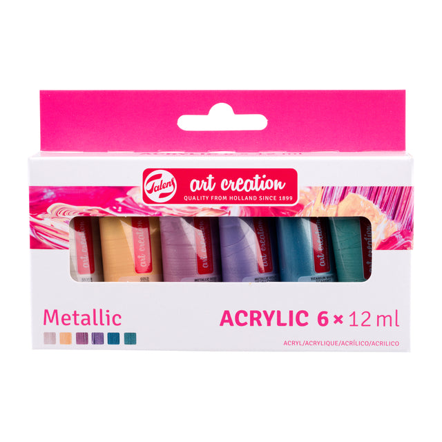 Talens Art Creation - Acrylverf Art Creation Metallic 12ml set à 6 kleuren