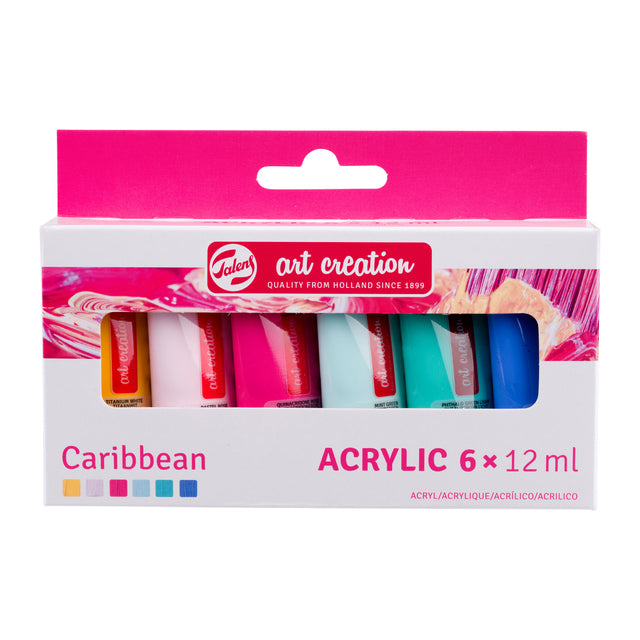 Talens Art Creation - Acrylverf Art Creation Caribbean 12ml set à 6 kleuren