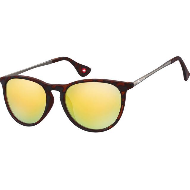 Montana – Sonnenbrille mit Revo-Goldglas und Metallbügeln in mattierter Schildkröte