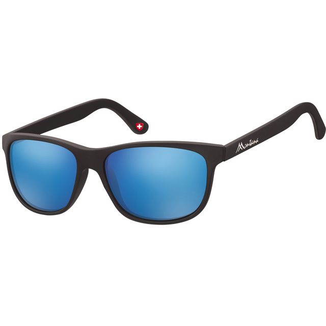 Montana - Zonnebril met revo blauw glas mat zwart