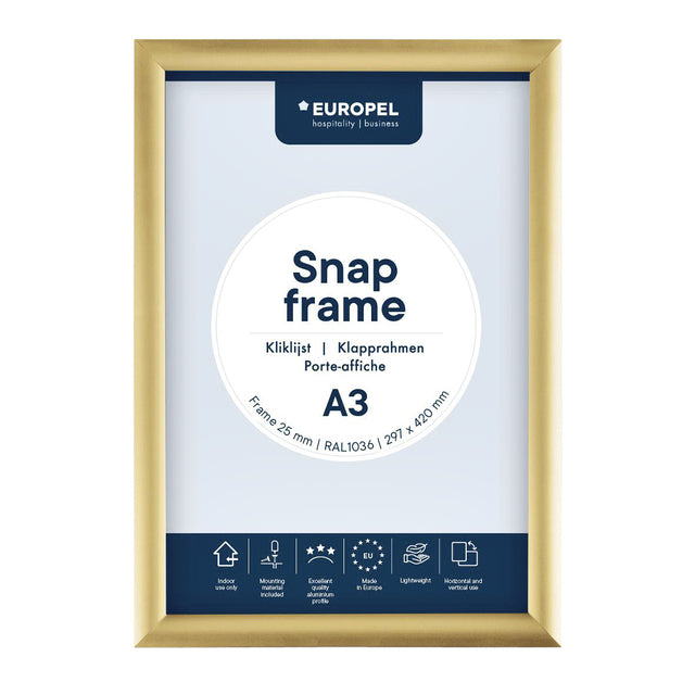 Europel - Cadre à pression peel A3 25mm or