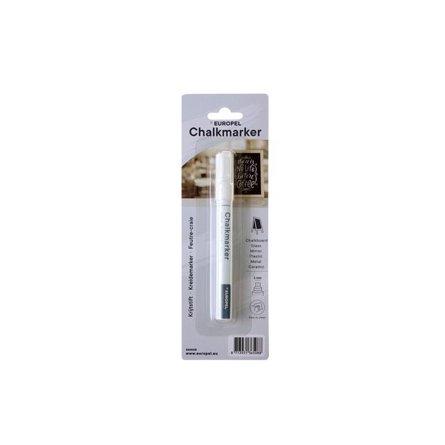 Europel - Krijtstift pel 3mm wit blister 1 stuk