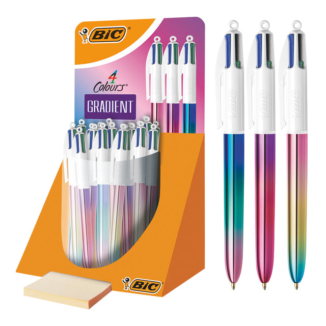 BIC - Stylo bille 4 couleurs dégradé médium assorti