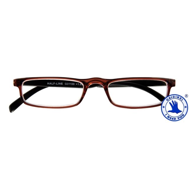 Quantore - Lunettes de lecture +1.00 dpt Demi-ligne marron