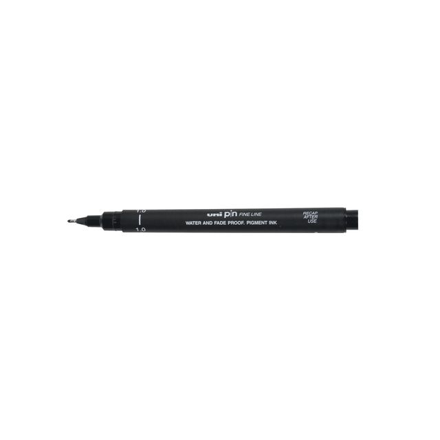Uni-Ball - Fineliner Pin 1mm schwarz | 12 Stück