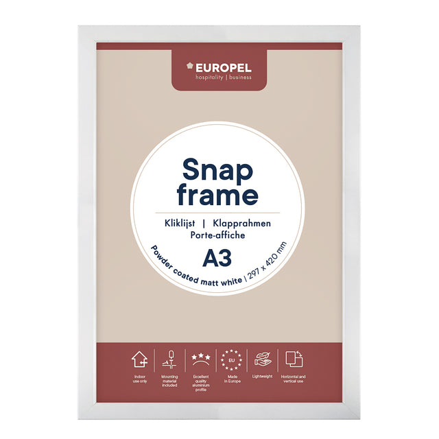 Europel - Kliklijst a3 25mm mat wit