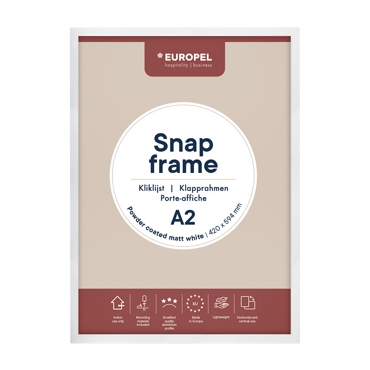 Europel - Klapprahmenfolie A2 25mm mattweiß | 10 Stück