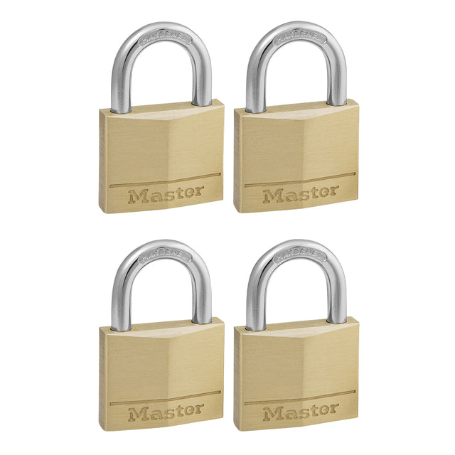 Master Lock - Vorhängeschloss MasterLock 4 gleichschließend Messing 50 mm 4 Stück