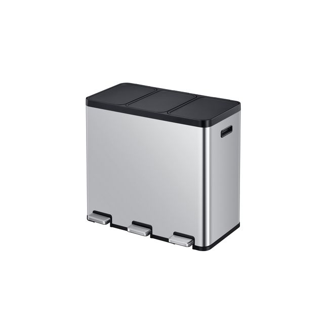 EKO - Poubelle à pédale Essential Recycler 3x20 litres inox