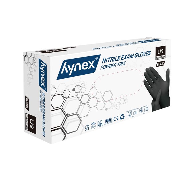 Hynex - Gant L nitrile noir pack de 100 pièces