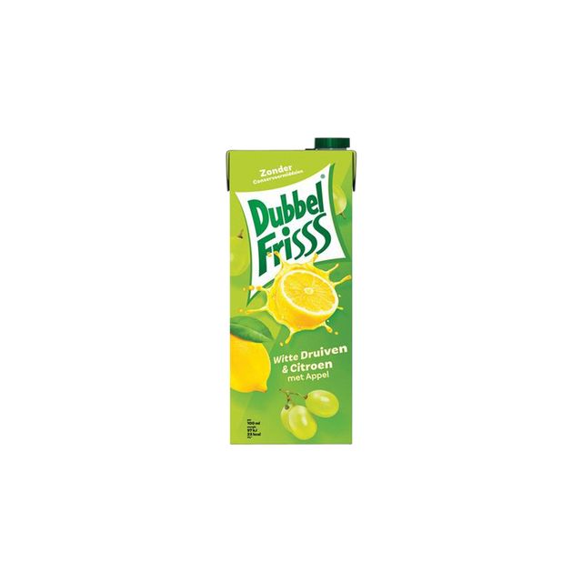 DubbelFrisss - Boisson aux fruits raisin blanc citron pack 1500ml
