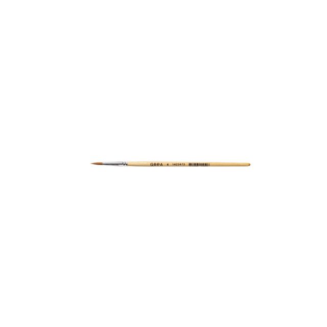 Qrea - Brosse cheveux synthétiques no. 4 largeur 3,5 mm | 12 pièces