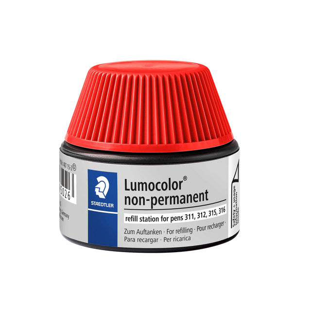 Staedtler - Viltstiftvulling Lumocolor non-permanent 15ml rood