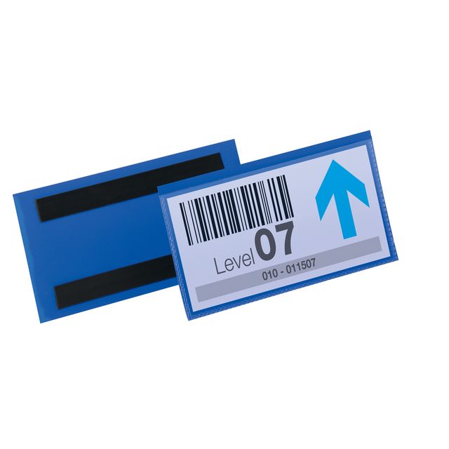 Durable - Pochette pour documents magnétique 150x67mm bleu 50 pièces