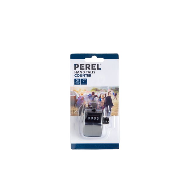 Perel - Personenteller met cijfers 0 tot 9999 zilver