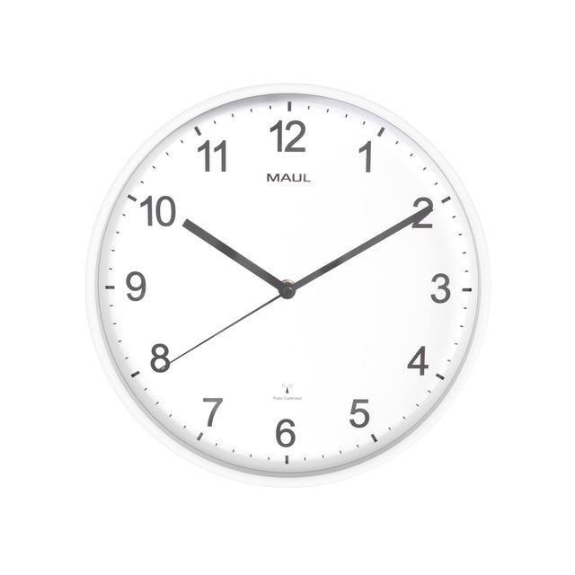 Maul - Wandklok sprint rc ø30x5cm kunststof wit/wit