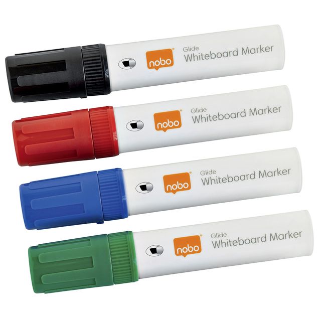 Nobo - Whiteboardmarker Glide diagonal sortiert 10mm 4 Stück
