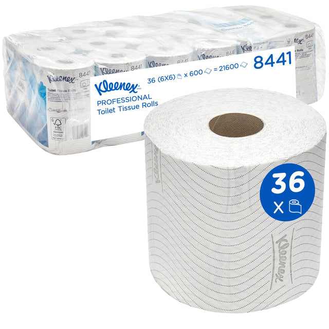 Kleenex - Toilettenpapier 2-lagig 600 Blatt weiß