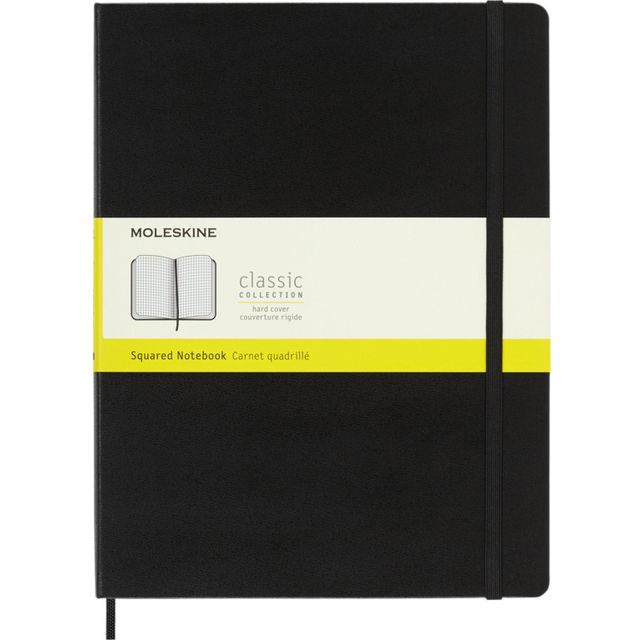 Moleskine - Carnet XL 190x250mm diamant 5x5 couverture rigide noir